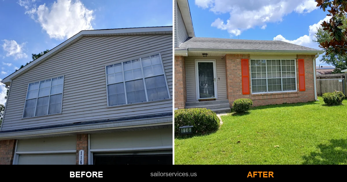 Shutter installation before and after