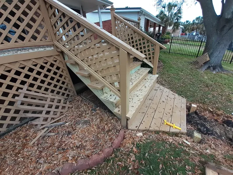 New deck step treads installed